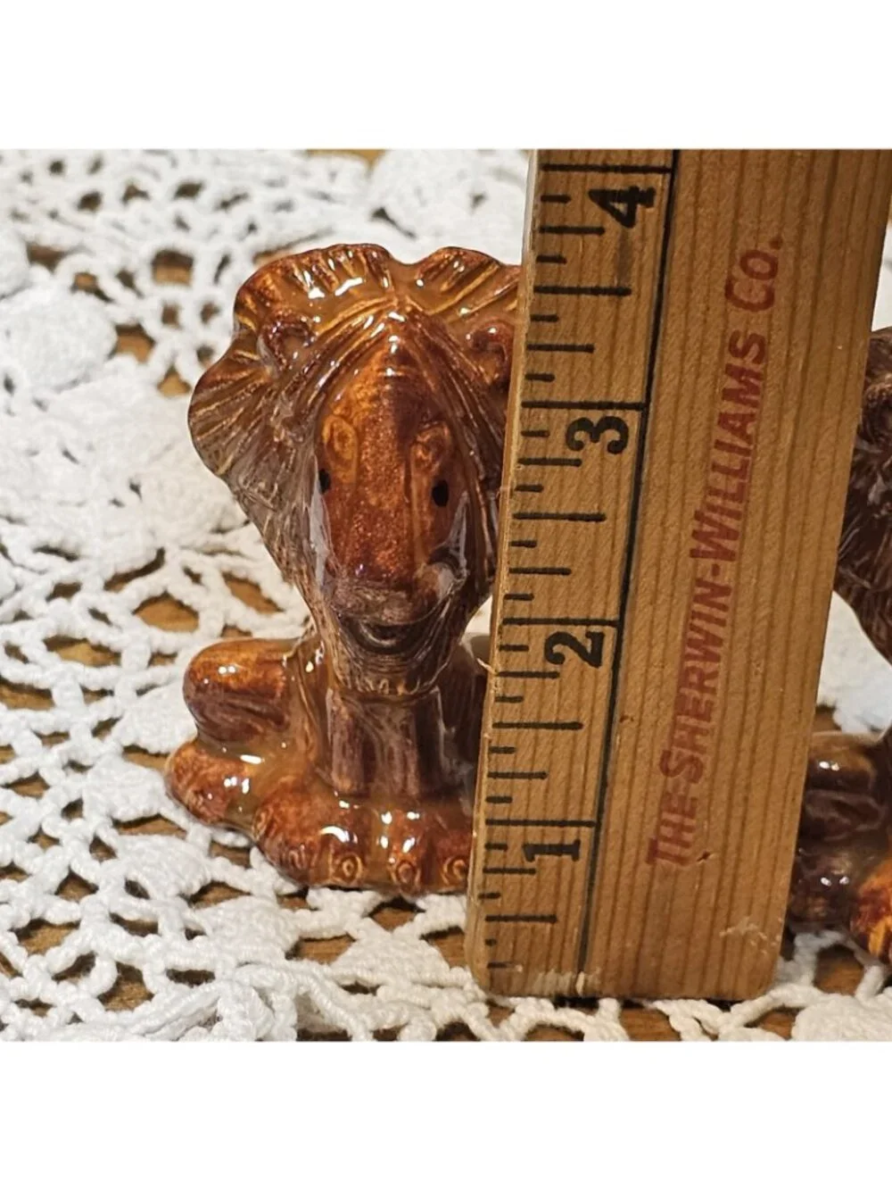 2 Ceramic MCM Lion Glazed Art Anthropomorphic Figurine Statement  Unique